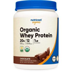 Nutricost Organic Whey Protein Powder (Chocolate) 1LB - Non-GMO