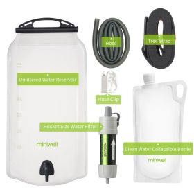 miniwell Outdoor Portable Gravity Water Filter System with Water Reservoir for hiking,camping,survival and travel (Color: Gray)