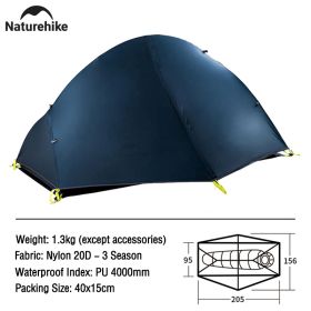 Naturehike Camping Tent 1 Person Ultralight Waterproof Cycling Tent 3 Season Outdoor Travel Fishing Tent Hiking Backpacking Tent (Color: Navy - 1 Person)