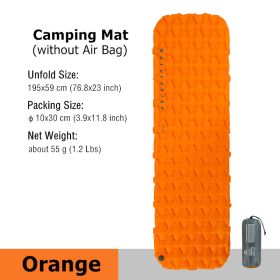 Naturehike Camping Mat Ultralight Sleeping Pad Outdoor Air Mat Portable Camping Folding Bed Beach Travel Inflatable Mattress (Color: Orange-only Mat)